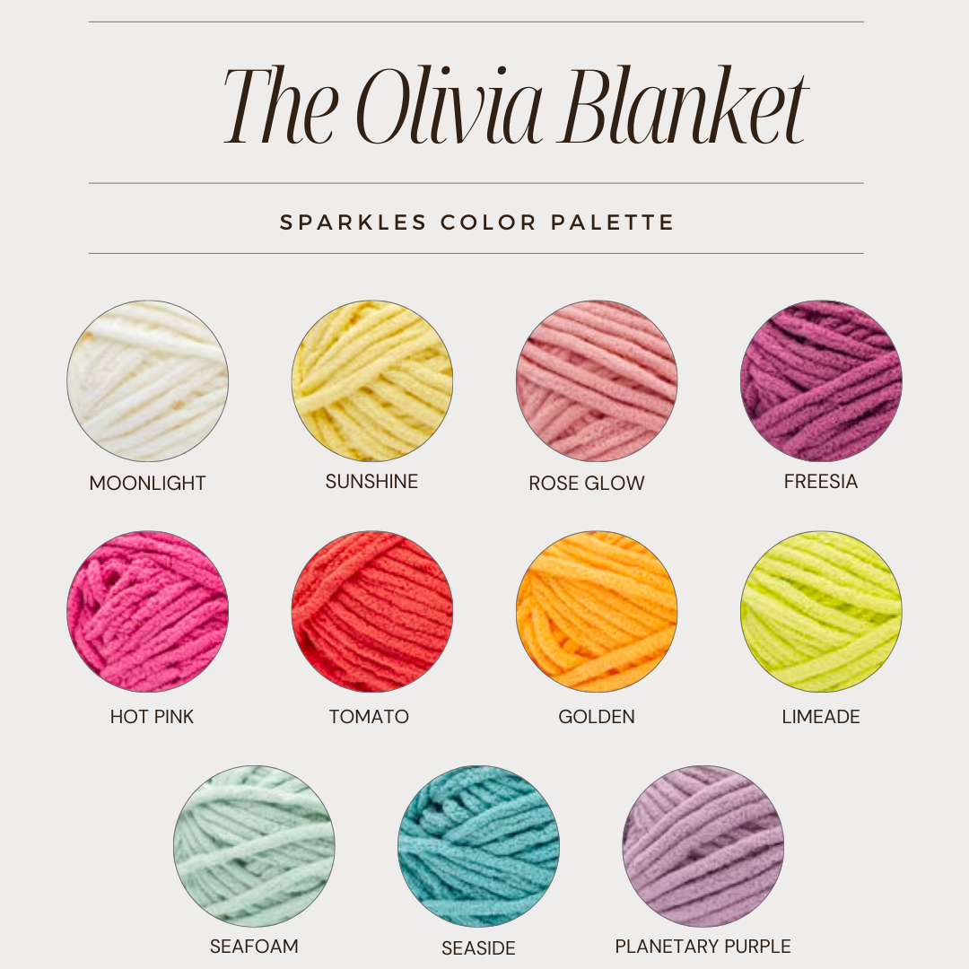 THE OLIVIA BLANKET (SPARKLE COLORS) - Caitlin's Cozy Creations